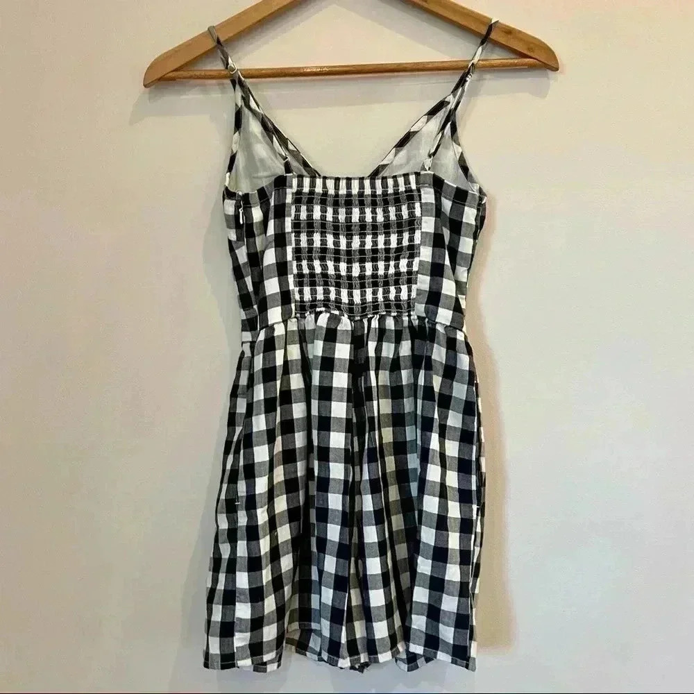 - American Eagle black and white gingham with romper - Picture 3 of 3